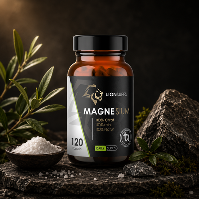 Magnesium Citrat von Lion Supps – vegane Kapseln, 300 mg Magnesium je Tagesdosis