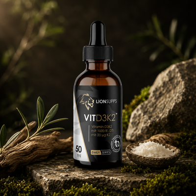 Vitamin D3K2 Tropfen von Lion Supps – 1000 IE D3 und 20 µg K2 je Tropfen