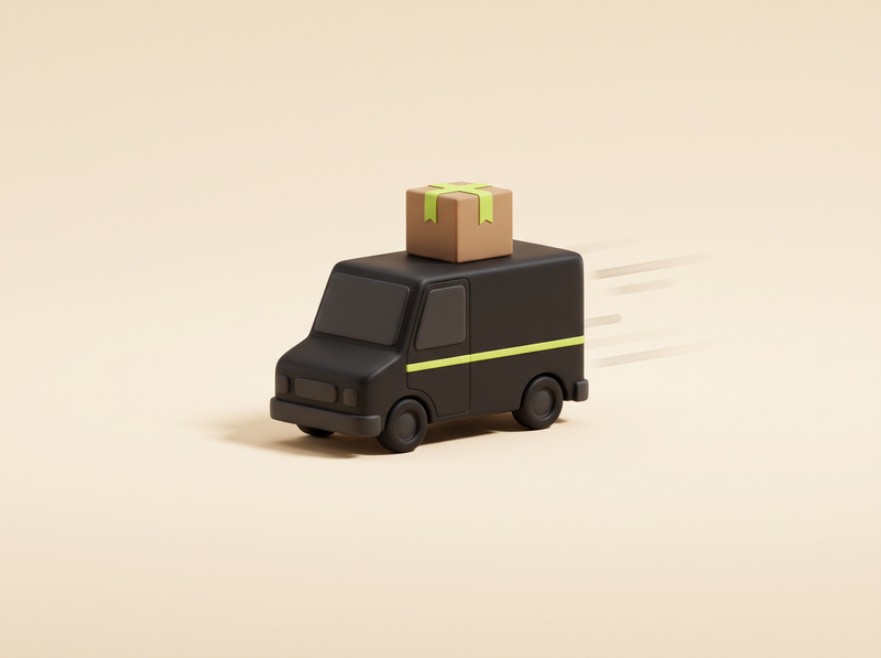 Lieferwagen mit Paket